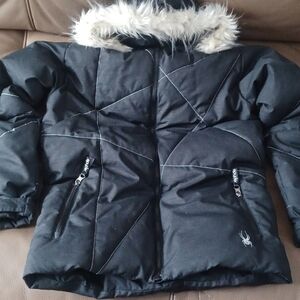 Spyder Black Puffer Jacket with Hood